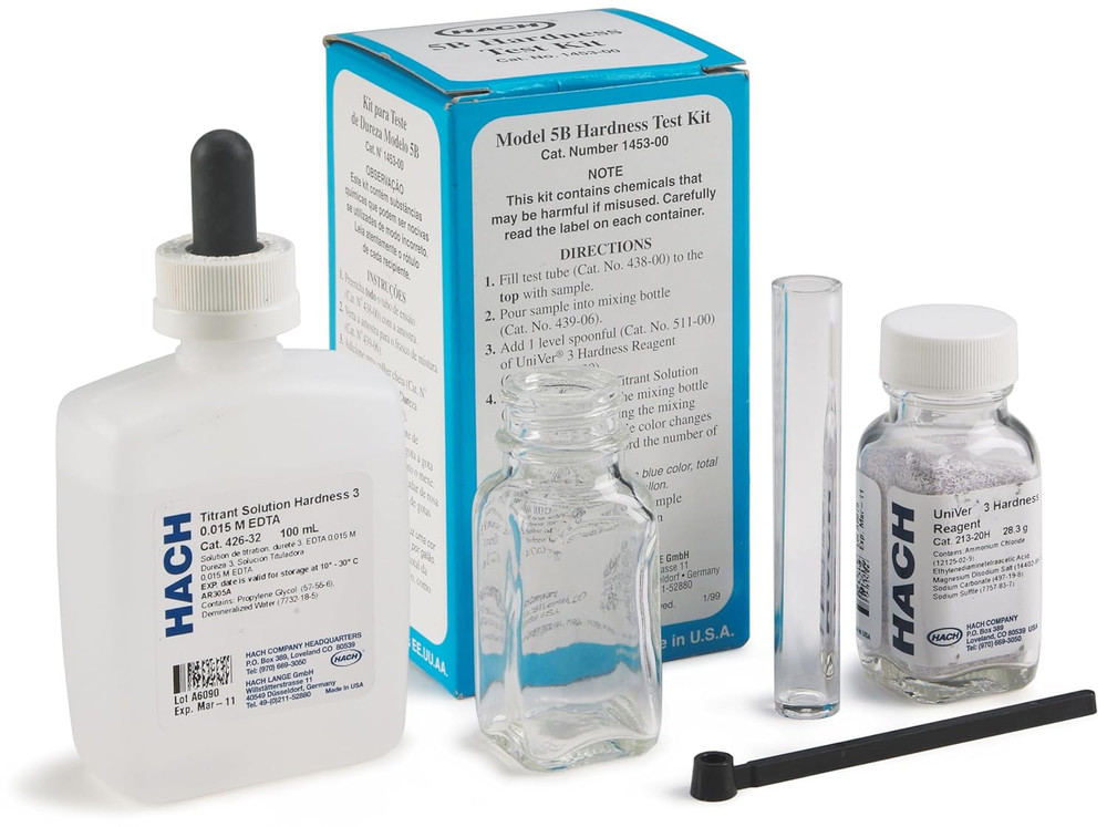 Total Hardness Test Kit, Model 5-B, Water Analysis Kit for Drop Count Titration,