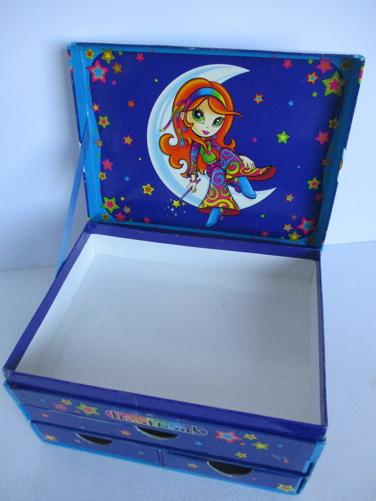 Lisa Frank Girls Keepsake Jewelry Stationery Box Organizer Hippie Moon Star Girl