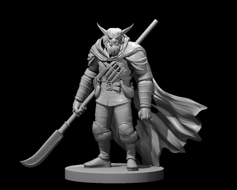 Bugbear Ranger w/ Glaive Fighter Warrior 28mm Scale DND D&D Tabletop Mini