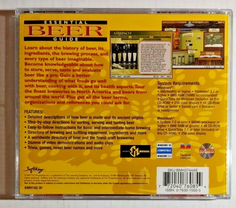 HOME BREWING Beer Guide Windows & Macintosh CD ROM