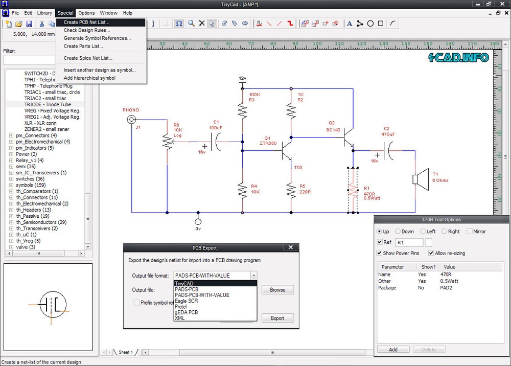 Electrical CAD Drawing Circuit Diagrams Maker TinyCAD PC Software DVD