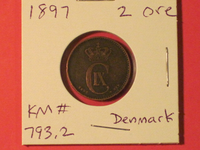 1897 2 Ore coin - Denmark KM# 793.2