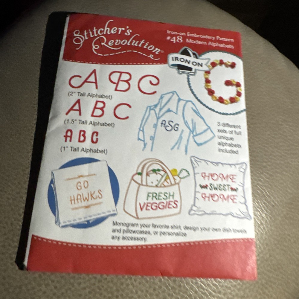 Modern Alphabets Iron-on Embroidery Transfers