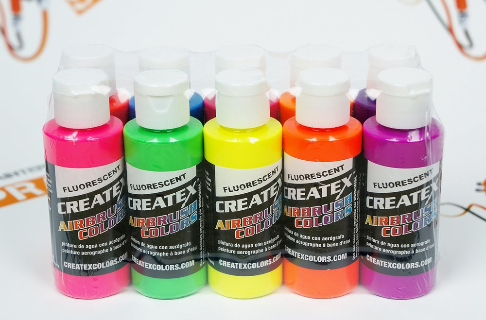 Createx Fluorescent Paint Set 10 Pcs. by Spraygunner