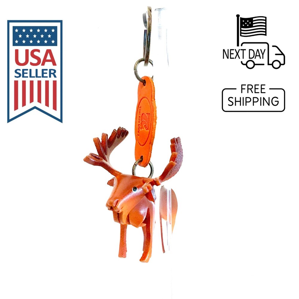Moose Handmade Leather Keyring