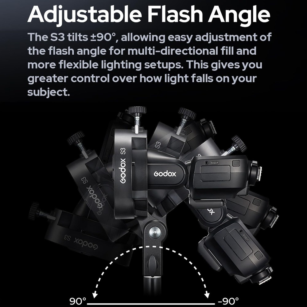 Godox S3 Speedlite Bracket Flash Bracket for Softbox Snoot Bowens Mount Holder
