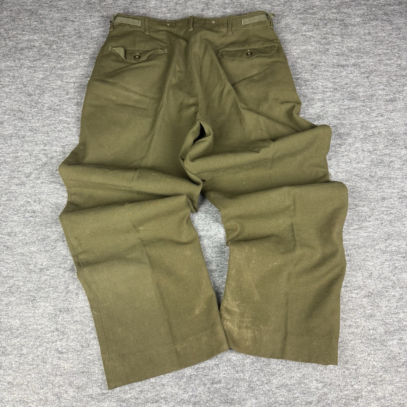 Vintage US Military M-1951 Wool Field Trousers Army Olive Drab Pants Medium Reg