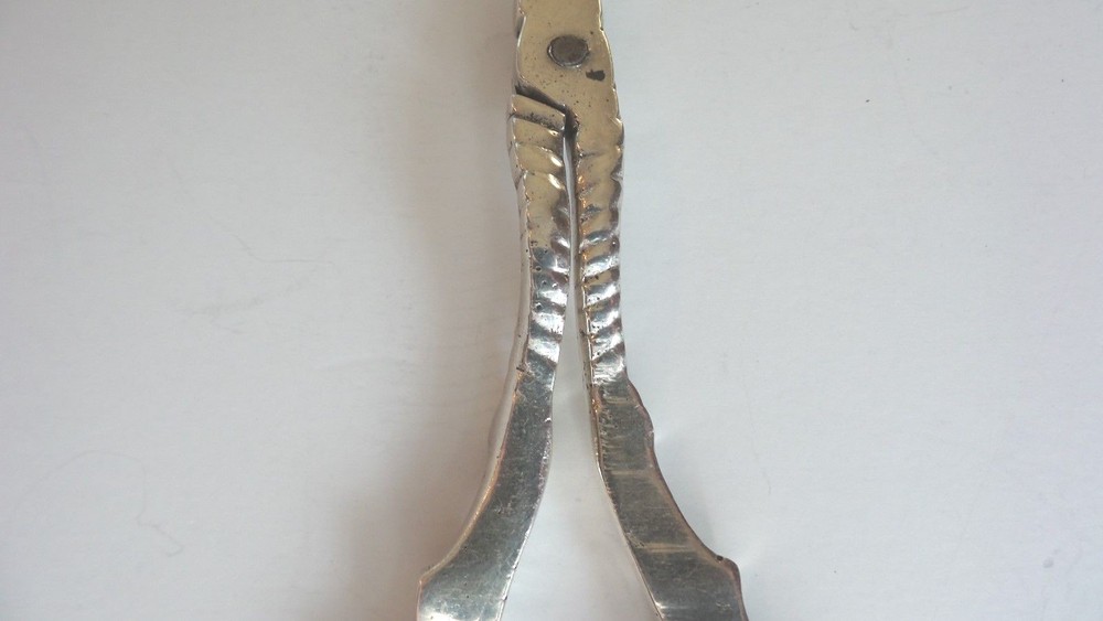 ANTIQUE 19th CENTURY HAND MADE SOLID STERLING SILVER GRAPE SHEARS, 105 grams