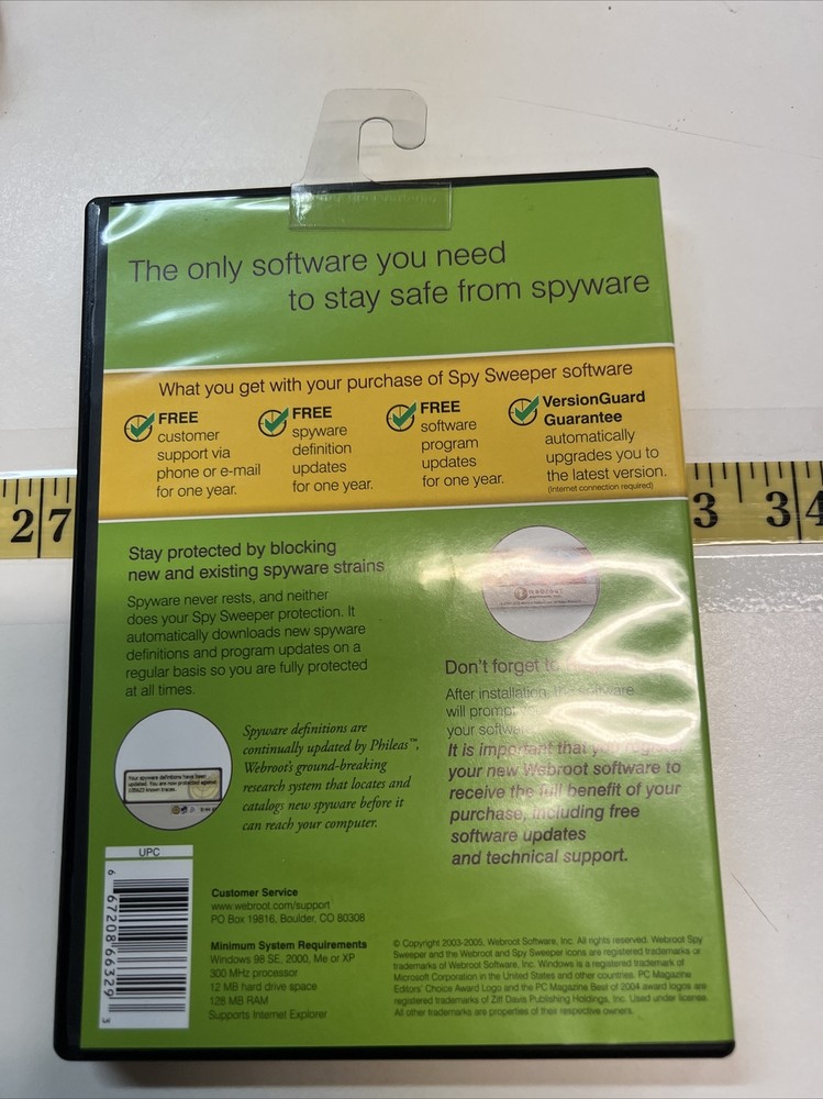 Webroot Spy Sweeper (Windows 98 SE, 2000, Me, XP) MINT CD W/ KEY