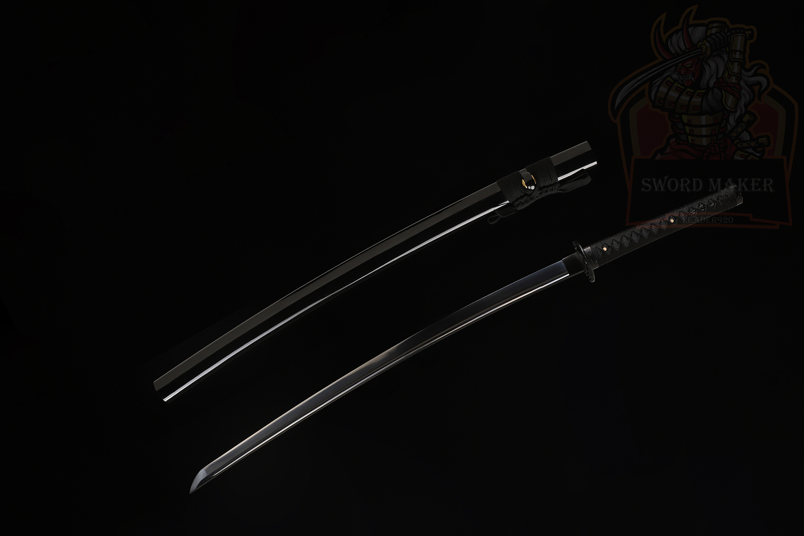 Japanese Samurai Katana Sword Full Tang 9260 Spring Steel Sharp All Black