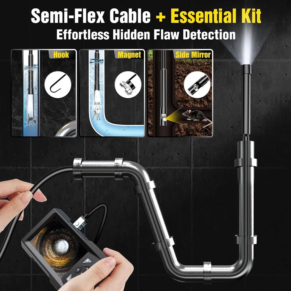 Comprehensive 1080P Endoscope Camera Kit - 4.3" IPS Display & 2 Adjustable LEDs