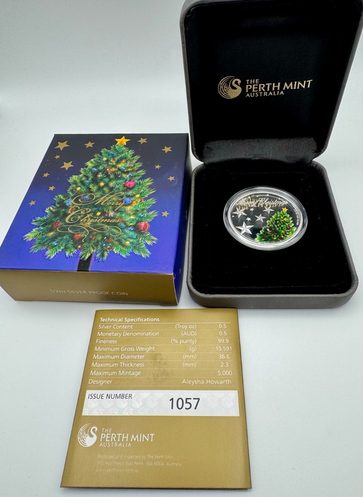 2013 Perth Mint 1/2 oz Merry Christmas Silver Coin