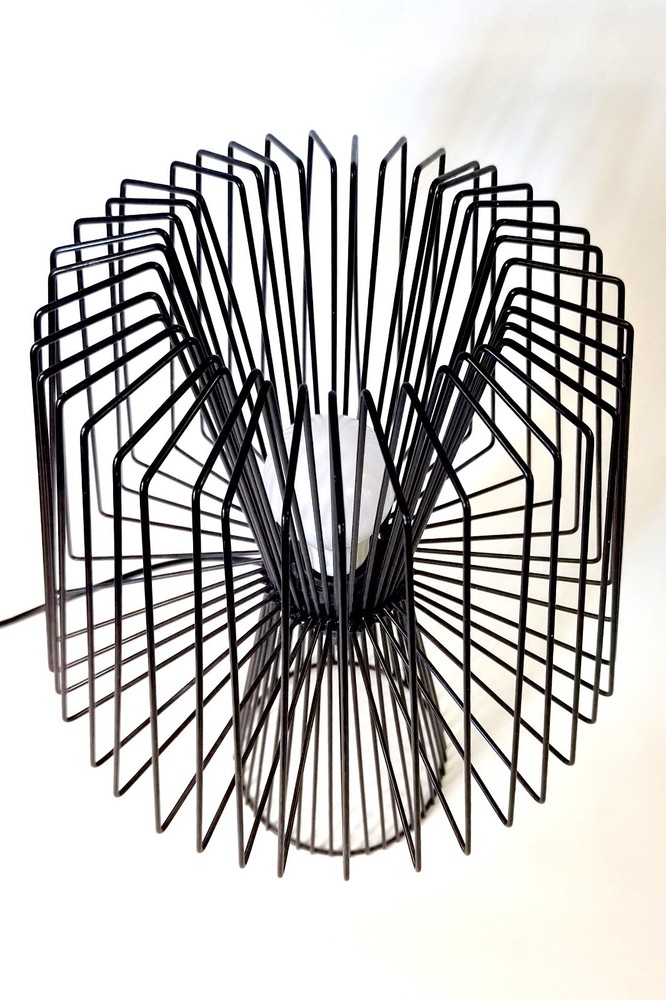 Spider wire desklamp, black, circa 1980s