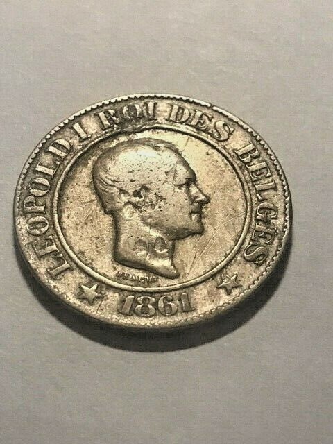 1861 Belgium 20 Centimes Fine #16600