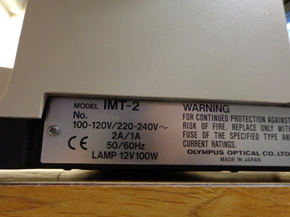 Olympus IMT-2 Inverted Microscope Stand Base with Binocular Head Stage w/Light