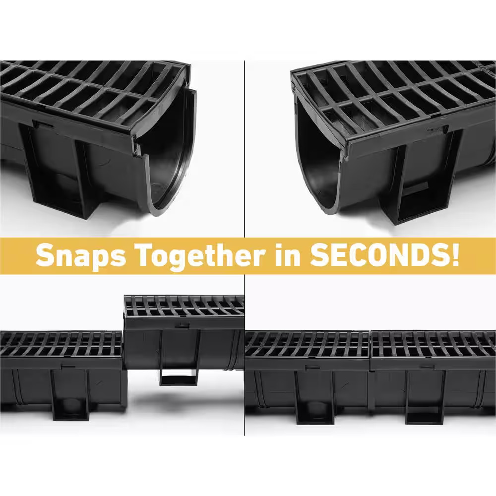 Deep Series Black Coupling Convertor for Modular Trench and Channel Drain System