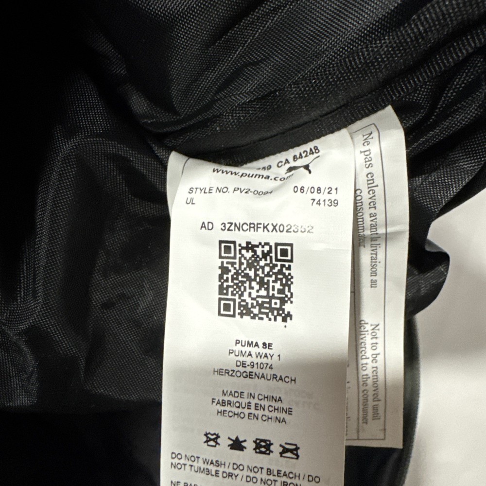 PUMA Quilted Duffel Bag Green Black