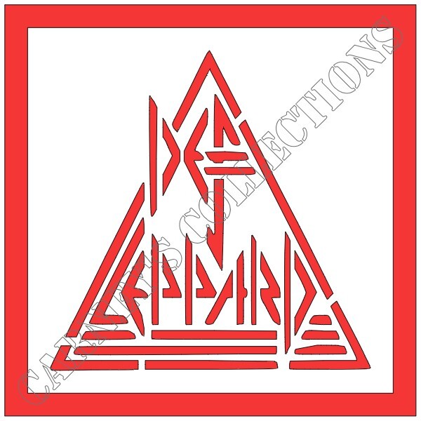 6"x6" Clear Plastic Stencil - Def Leppard (SB4)*****
