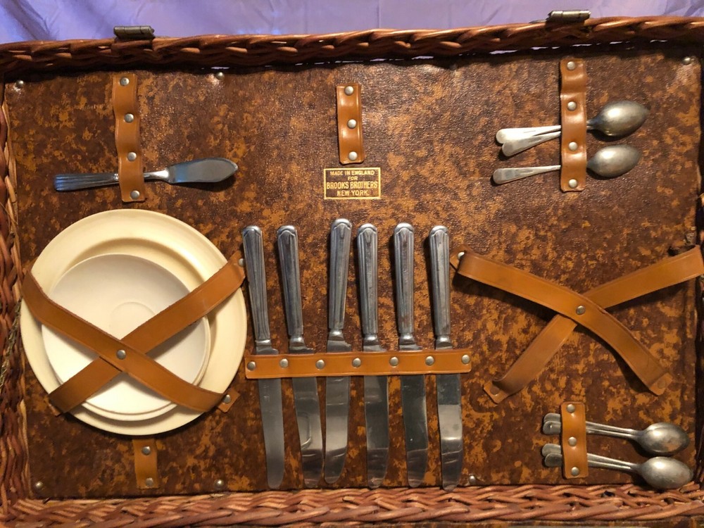  Wicker picnic basket by Brooks Brothers