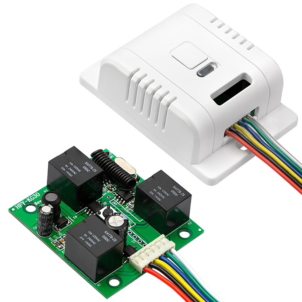 DC12V 433MHz Relay Receiver Module 3CH ABS Wireless Remote Control Switch