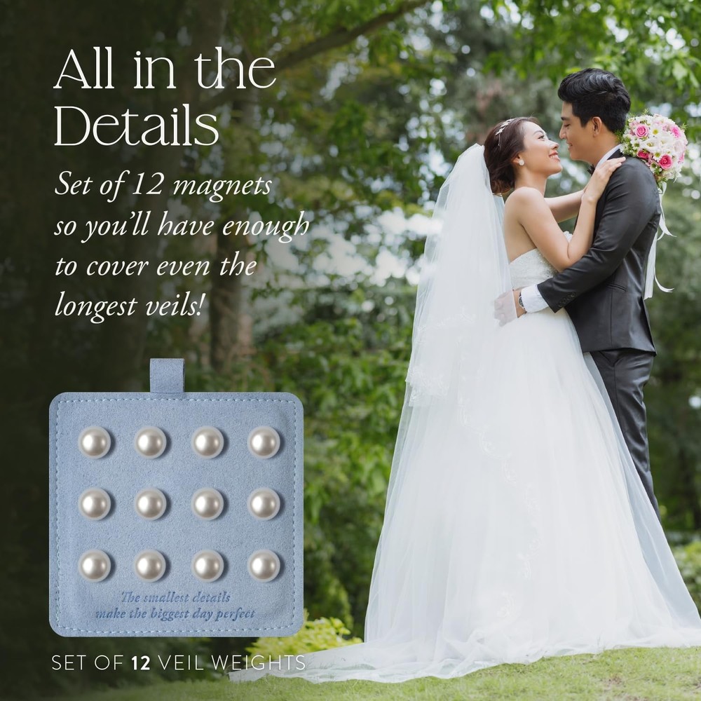 Maplefield Double-Sided Pearl Veil Weights - 12 Count 12 Count, White