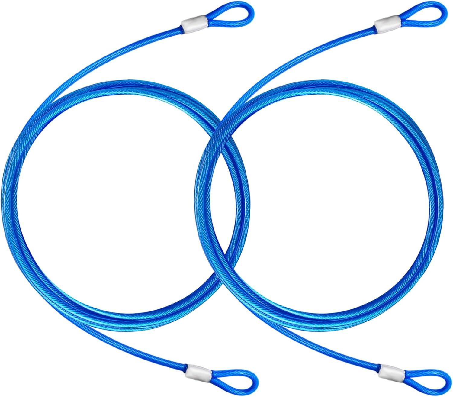 4FT Steel Security Cable with Loops - Weatherproof Safety Cable (2 Pack)