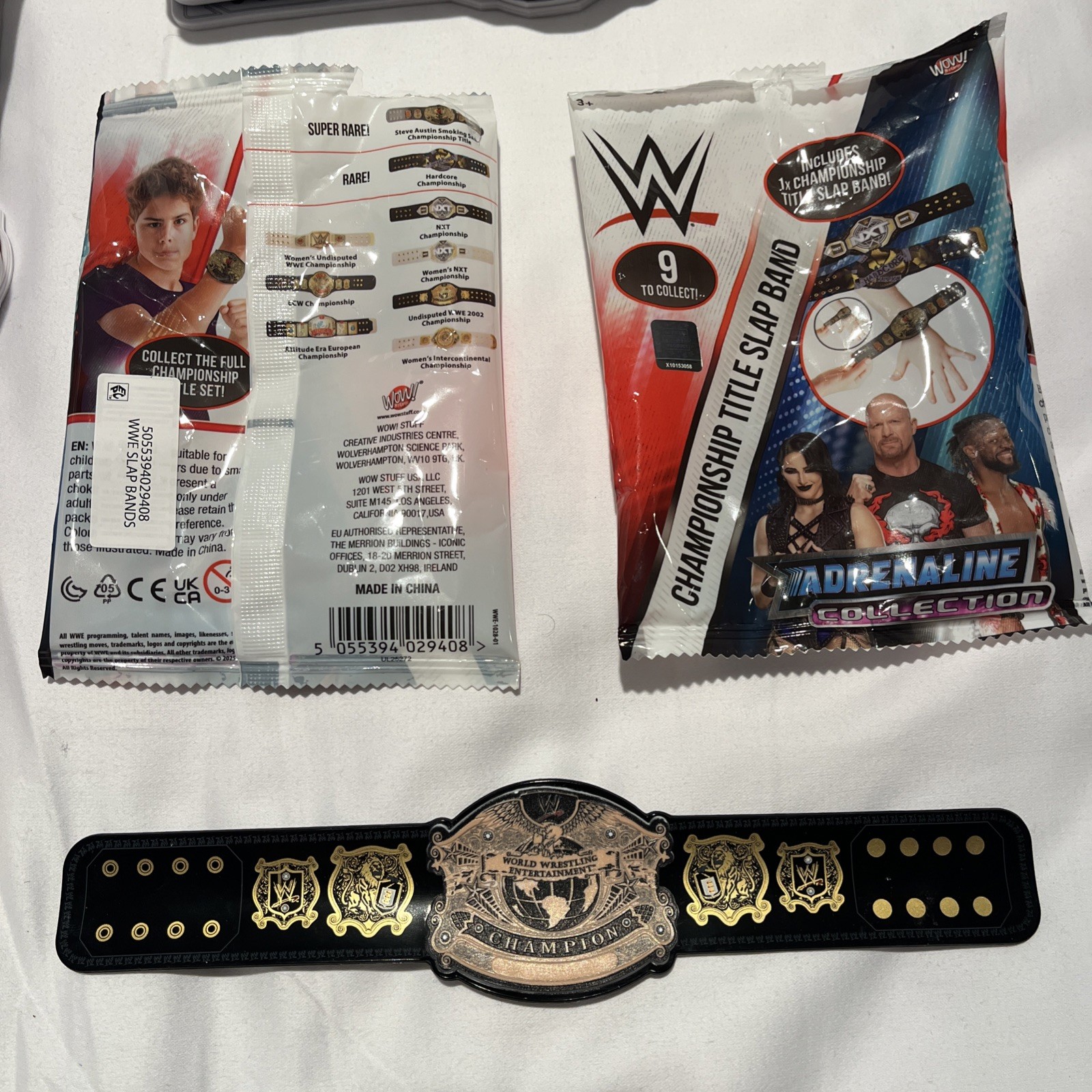 WWE Championship Slap Bands 3 Adrenaline Collection 2002 Undisputed World Title