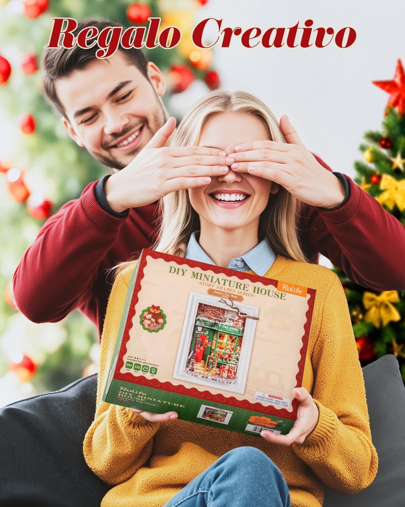 3D Diorama Frame, Wall-Mounted Shadow Box & Dollhouse Display Case for & Chri...