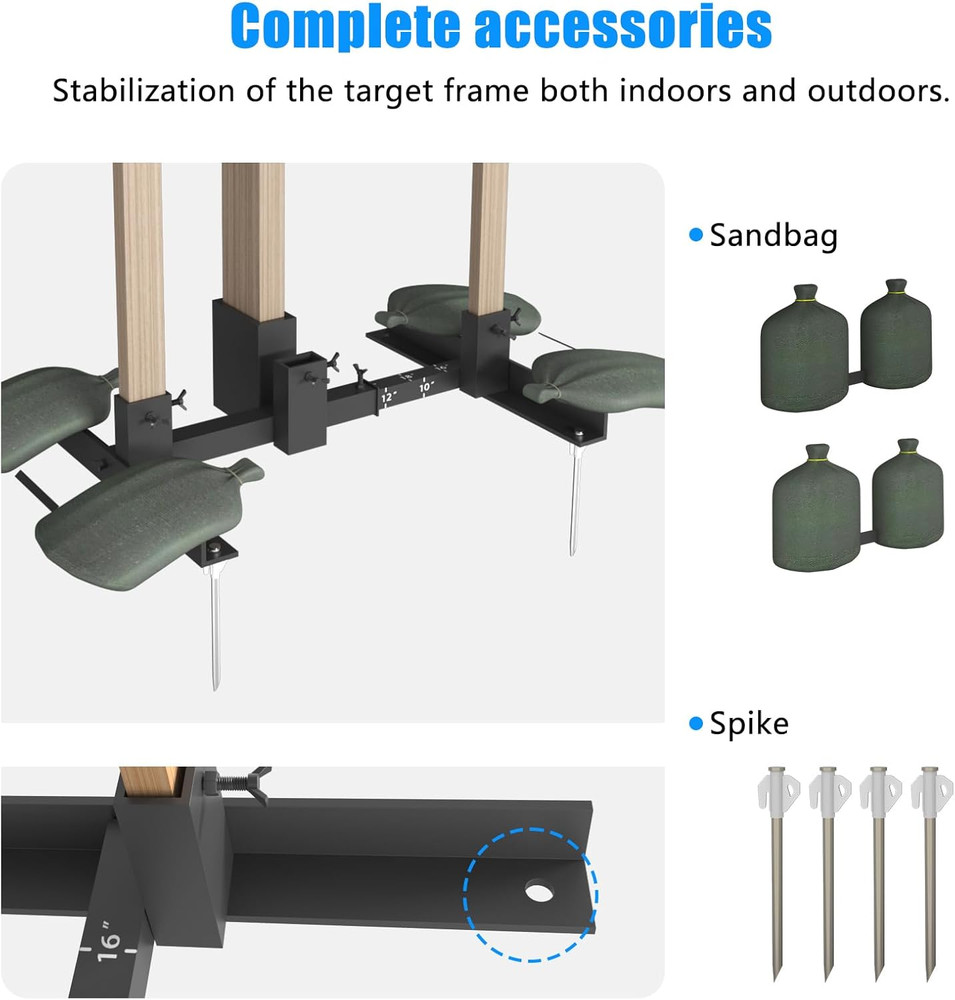 2-In-1 Shooting Target Stand Base Adjustable Width from 8" to 24" for USPSA/IPS