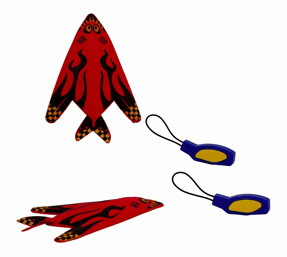 Silly Shotz Tech Plane, 6 Pack, Red, High Flyin Pull Back Airplane Slingshot