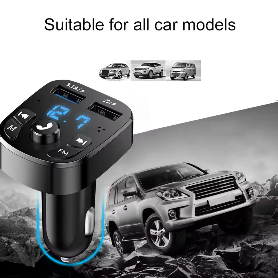 Bluetooth FM Transmitter Car Charger – Transmisor Bluetooth para Auto 3.1A