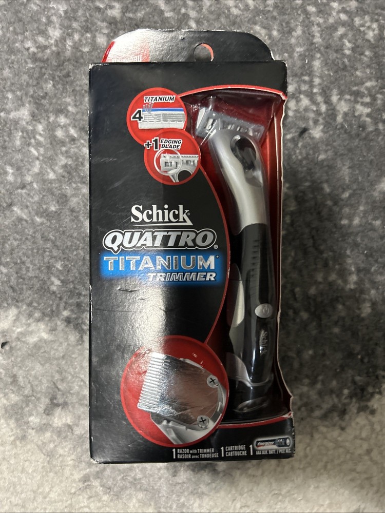 Schick Quattro Titanium Razor W/ Trimmer New