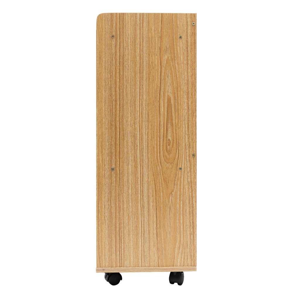 Filing Cabinet, Storage Shelf, Mobile Printer Stand Rubberwood