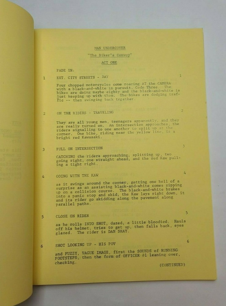 DAVID CASSIDY: MAN UNDERCOVER / E. Arthur Kean 1978 TV Script "Deadly Convoy"
