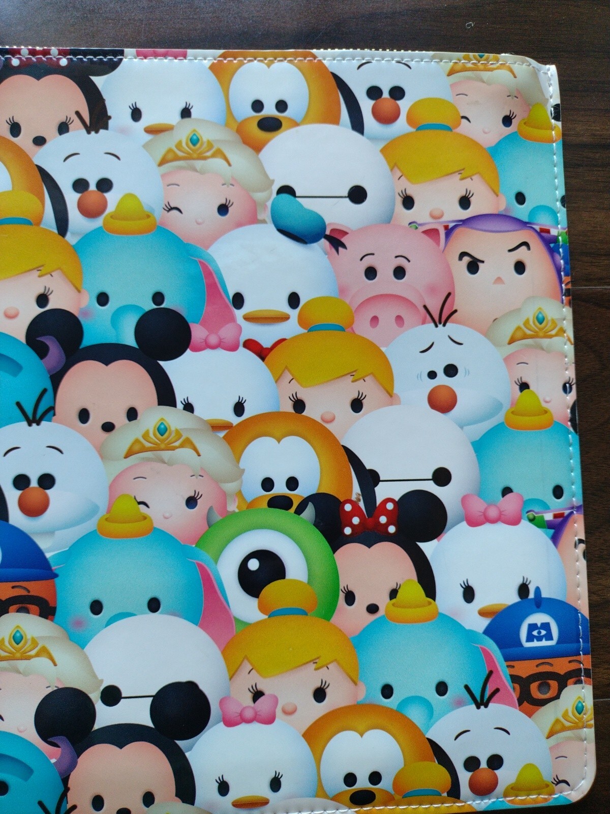 Large Disney Tsum Tsum Zip Pouch Wallet Call Out Vinyl Microfiber bag case 10x14