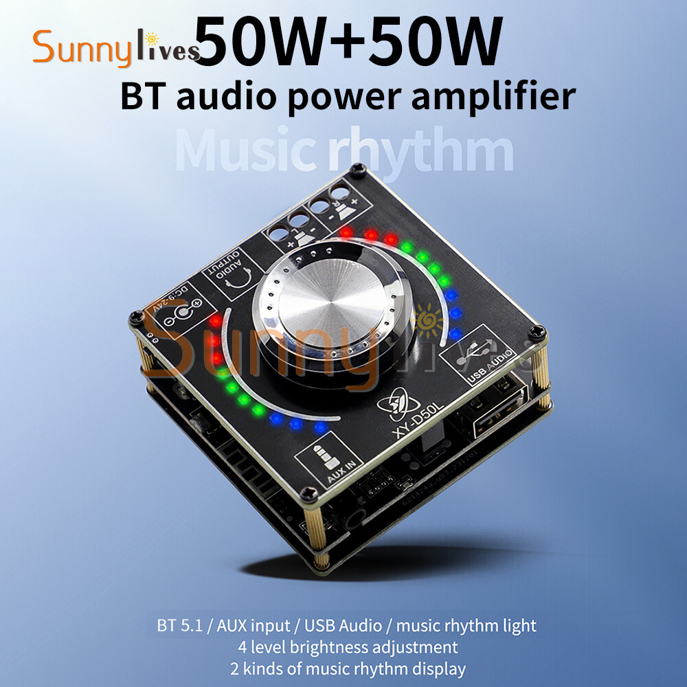 50W+50W Stereo Bluetooth Audio Digital Power Amplifier Board Module APP Control