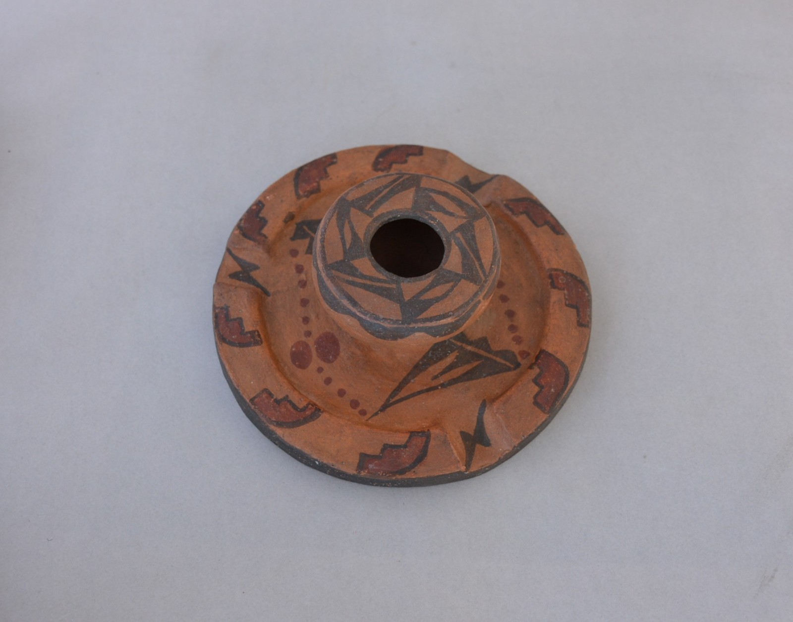 Old Zia Pueblo Pot - Beautifully Hand Painted - 5 1/2" Across - 2" Tall