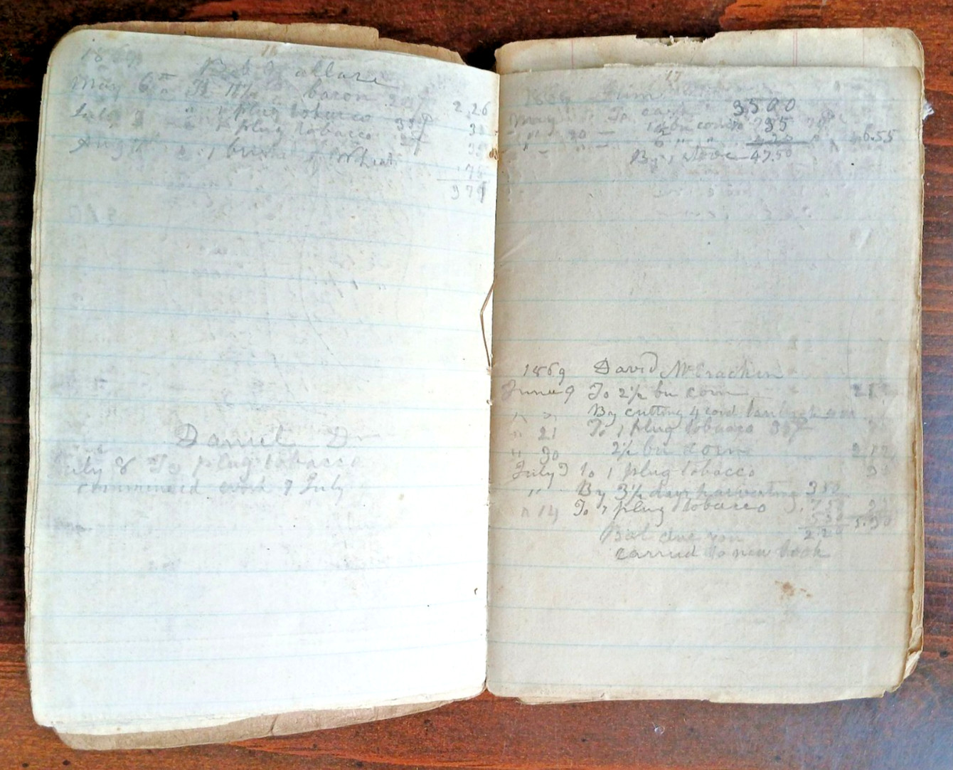 1860s Handwritten Merchant Ledger