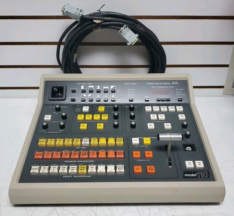 Grass Valley Group Model 110 Video Production Switcher Panel w/Cable - Untested