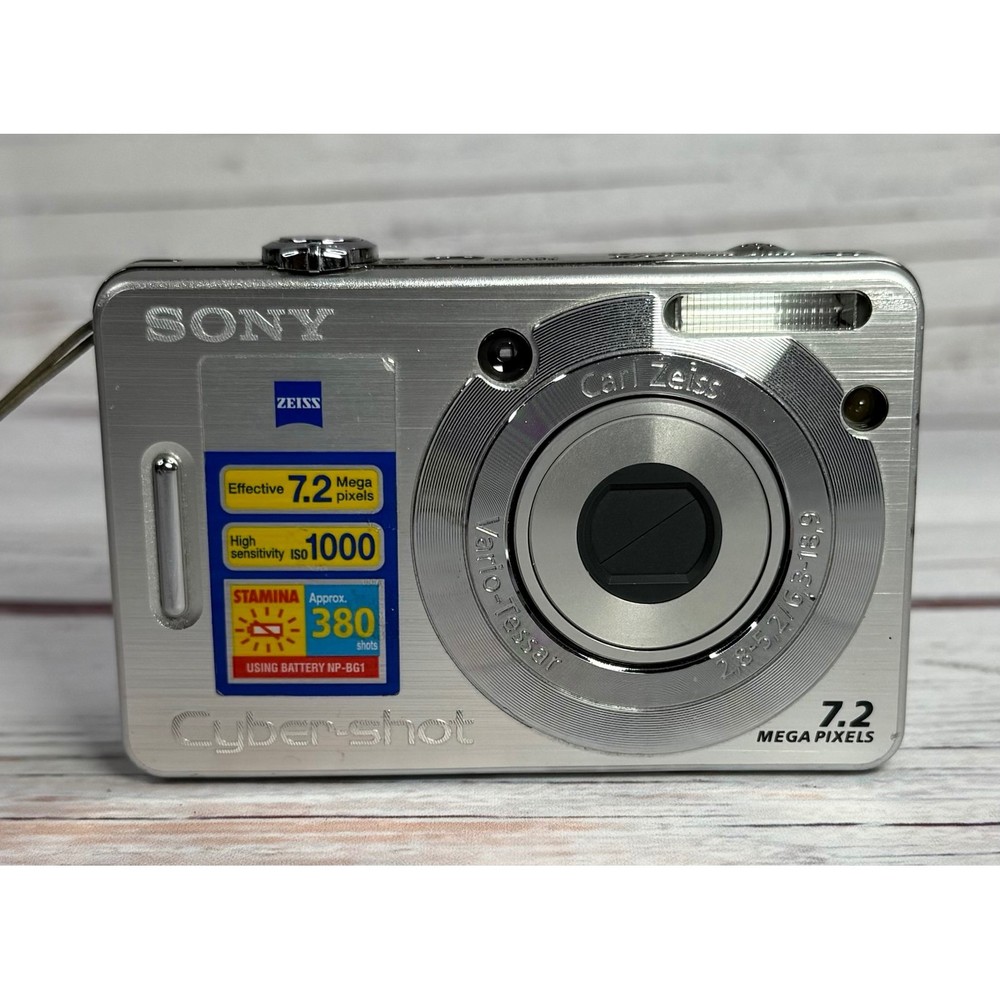 Sony Cyber-shot DSC-W55 7.2MP Digital Camera Silver Bundle with Case and Memory