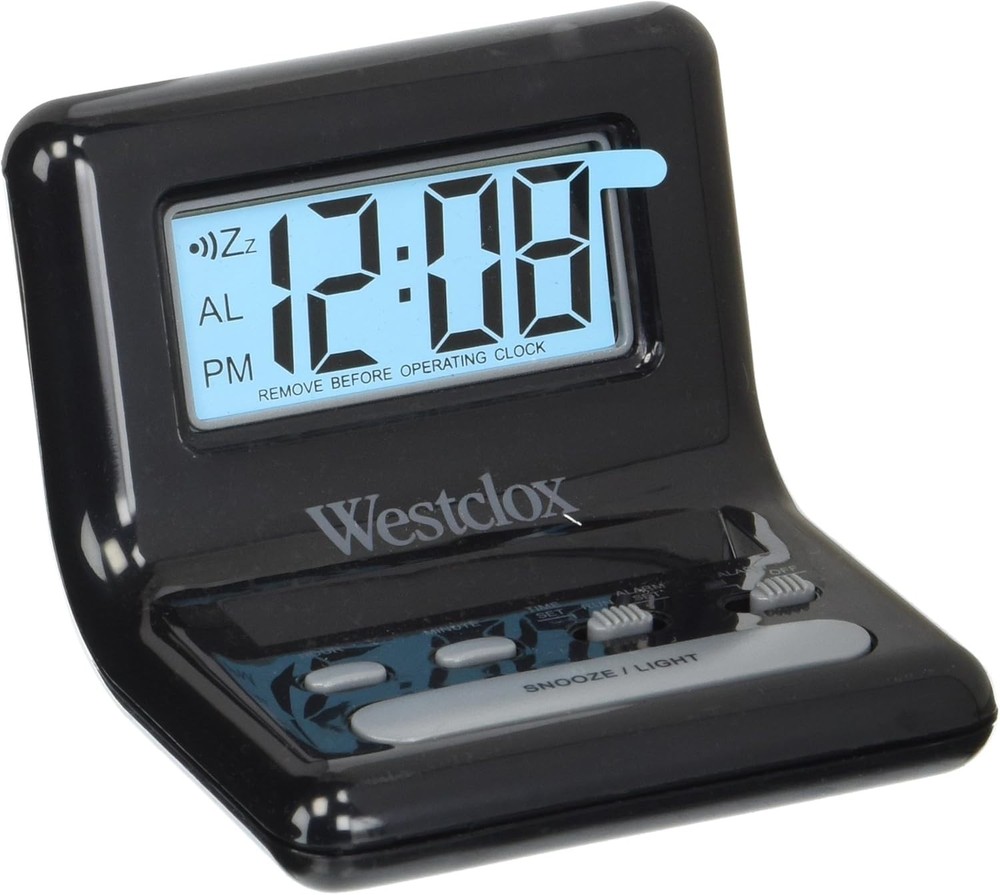 LCD Digital Bedside Alarm Clock with Blue Backlit Display and Snooze Function...