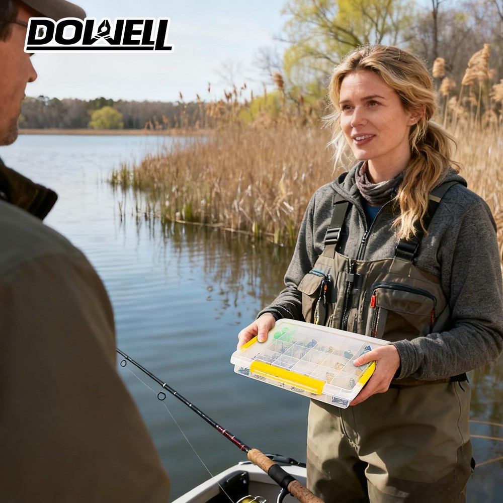 Tackle Boxes, Plastic Tackle Storage Set, 4 Assorted Sizes with Removable Div...