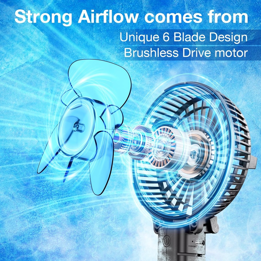 VersionTECH. Portable Handheld Fan, Powerful+Durable+4000mAh+180° Foldable, M...