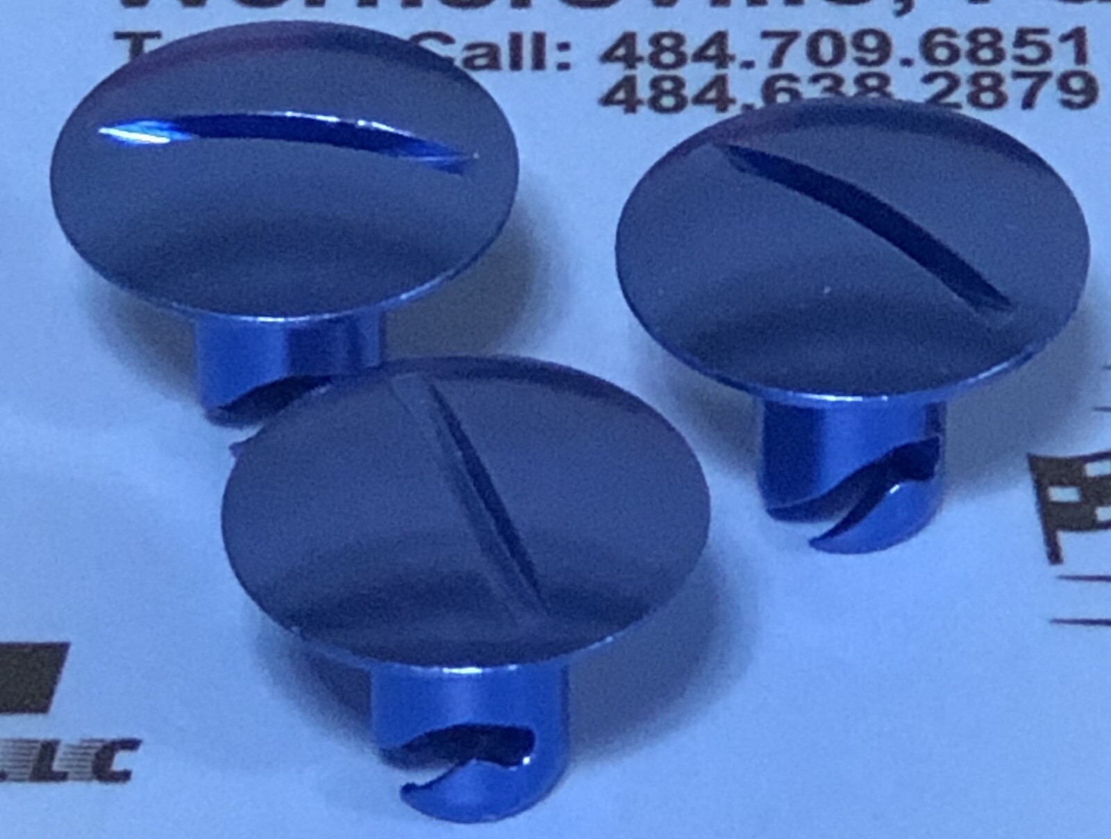 ANODIZED ALUMINUM DZUS FASTENERS - BLUE - 7/16” - .500 - LARGE HEAD