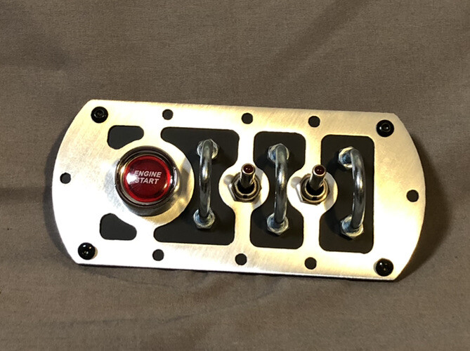 Push Button Start Switch Panel 2 LED Bomber style Custom , hotrod