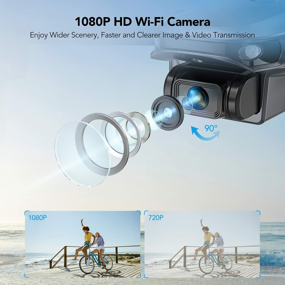 Sansisco D15 Mini Drone 1080P HD Camera Wifi Remote Control Foldable Quadcopter