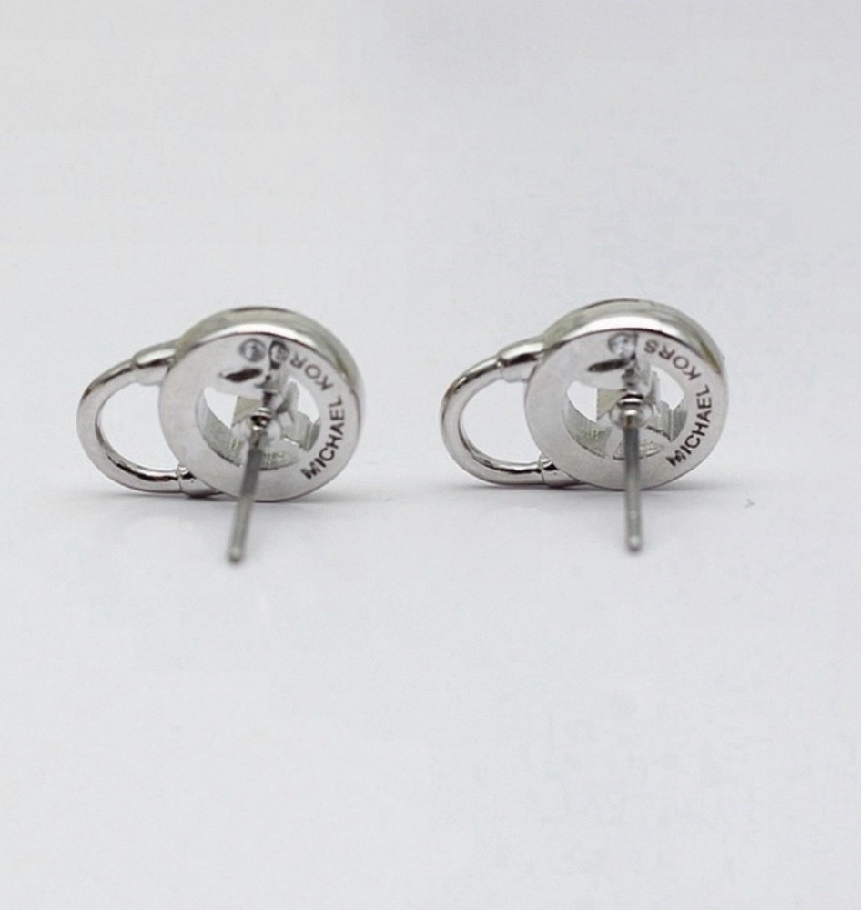 MK Stud Earrings Silver Tone New