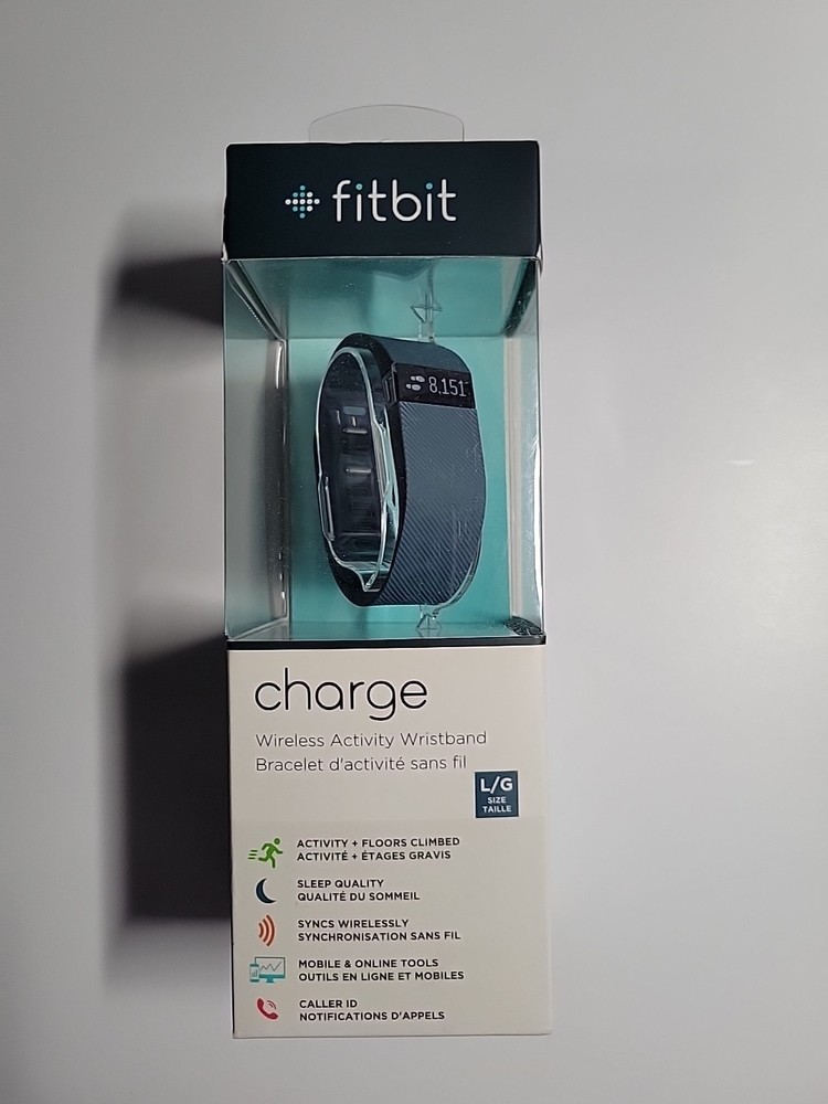 FitBit Charge Wireless Activity Tracker FB404BLK Large Black Sealed