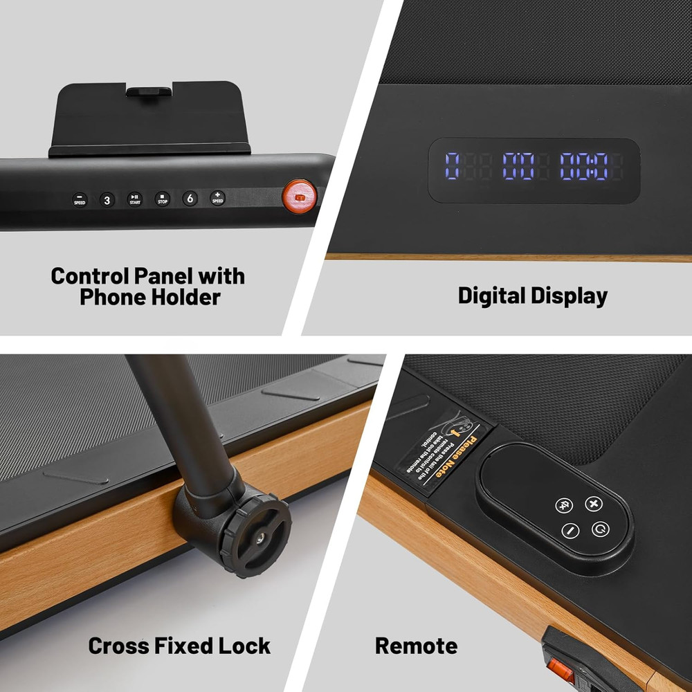Compact Folding Walking Pad with Adjustable Handlebar and Remote Control