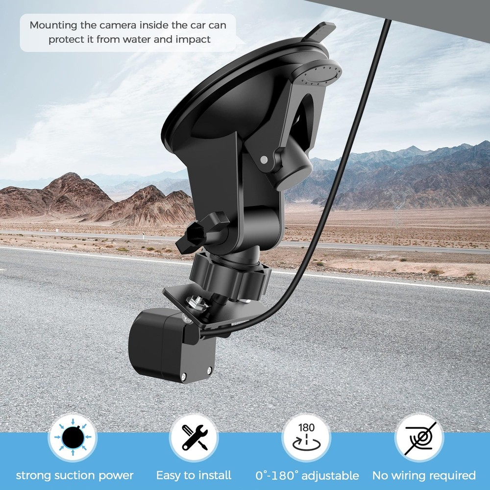Rear Camera Mount(2 Pcs),Universal Rear Window Camera Mount,Adjustable Back W...